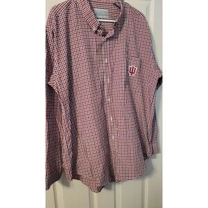 Campus Specialties Indiana University Hoosiers Men's XXL Gingham Plaid Shirt LS